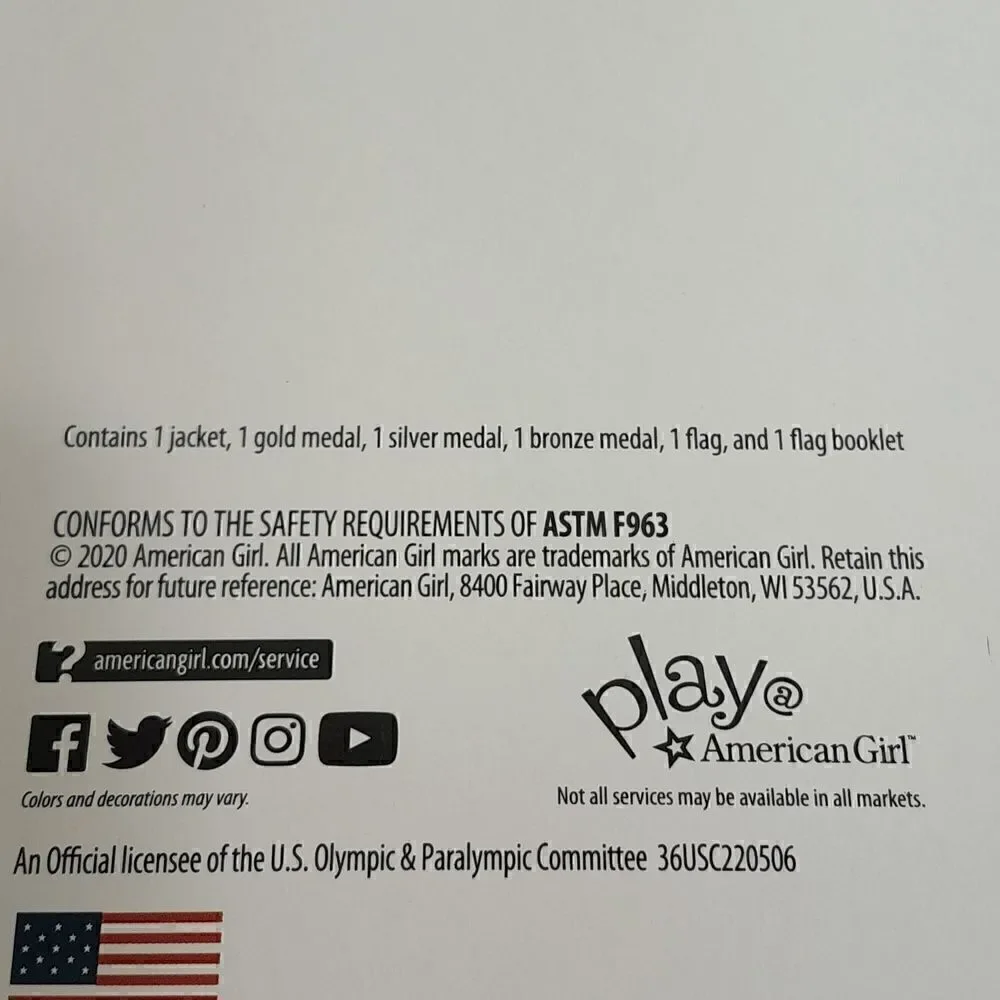 OLYMPICS ...American Girl Team USA Ceremony Set...N.I.B